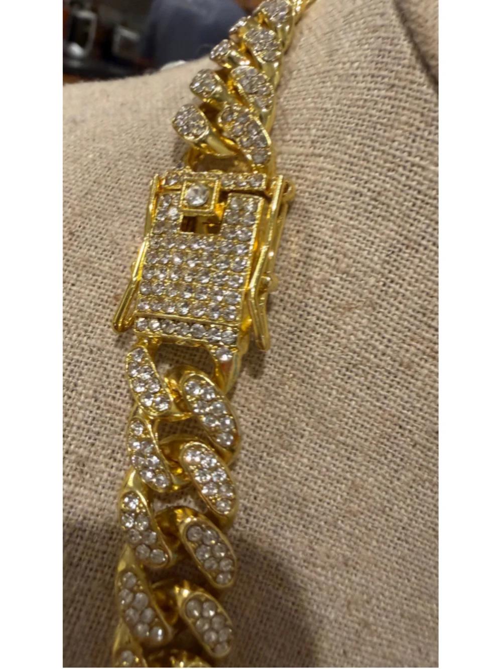 Mens Gold Miami Cuban Link Chain Iced Out zirconia Diamond Necklace